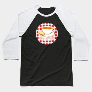 Red Gingham and Teacups Baseball T-Shirt